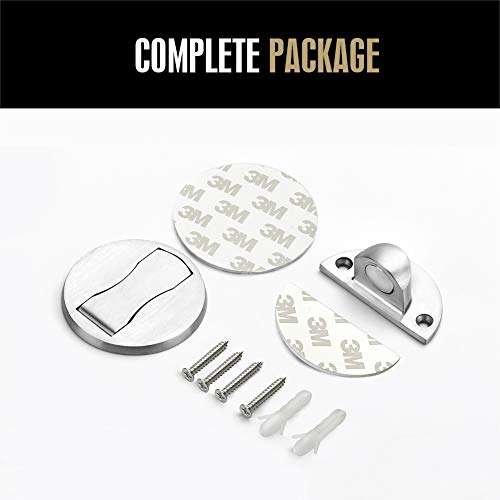 2 Pack 304 Stainless Steel Door Stoppers, Magnetic Door Stop, 3M Double-Sided Adhesive Tape, No Drilling, Door Stop Wall Protector, Office Door Catch, Stop Door