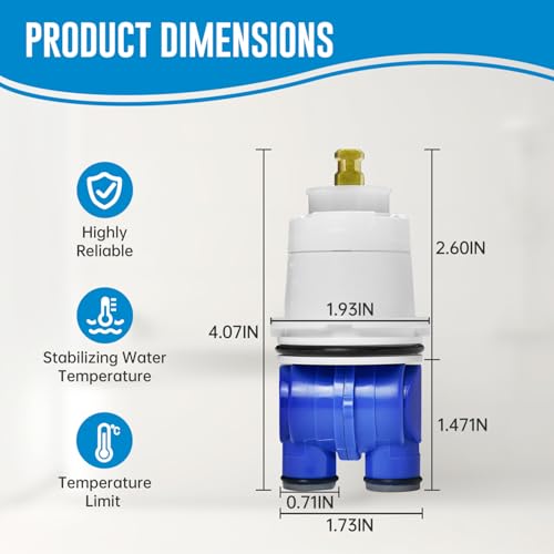 RP19804 Shower Cartridge Compatible with Delta Faucet 1300/1400 Series, Shower Faucet Parts Replacement Pressure Balance Cartridge for Delta Select Monitor Valves(1993-2007) - style: RP19804