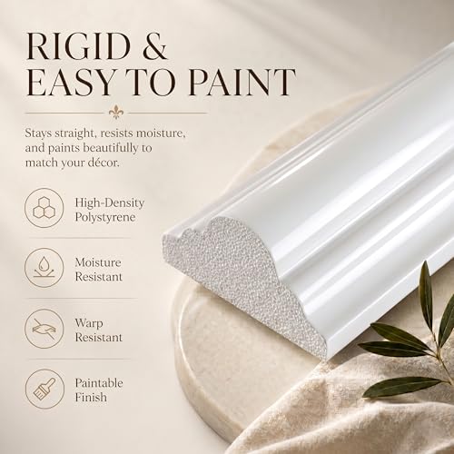 Pre-Cut Wall Molding Kit: Ready to Assemble Paintable Wainscoting Panels | Alternative to Peel-and-Stick Wall Panels,Accent Wall Interior Wall Decor for Living Room, Bedroom, Entryway White 24 PCS