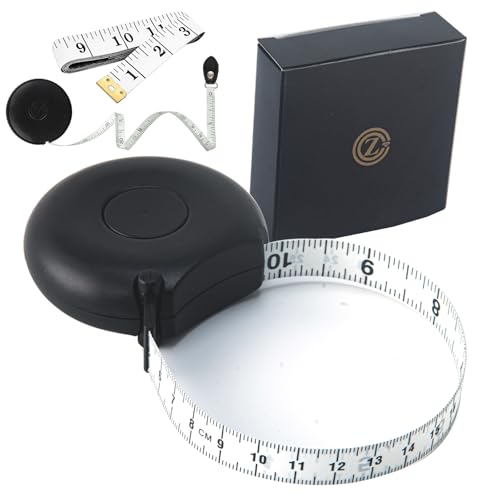 Tape Measure Body Measuring Tape 80inch/205cm Lock Pin Retract Tape Measure for Tailor Fitness Clothes Sewing Handcrafts Weight Loss Body Measurement - color: Black Black White 3 pack