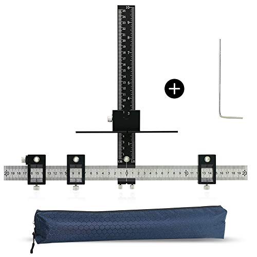 Cabinet Hardware Jig Tool Adjustable Drill Template Guide Aluminum Alloy Cabinet Handle Jig Cabinet Jig for Doors Handles Pulls Black