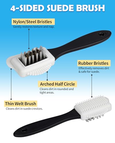 Jevvu Suede Shoe Cleaner, Suede Cleaning Kit with Brush & Towel for Suede, Nubuck, Leather, Boots, Trainer