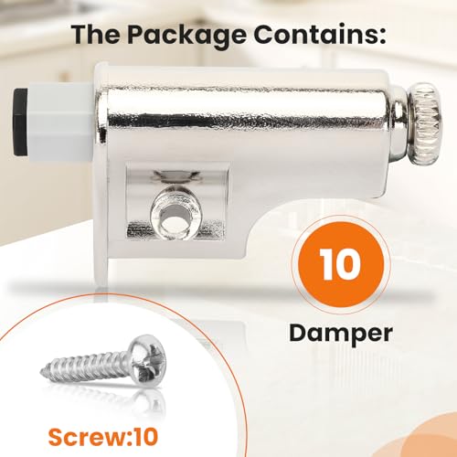 10 Pcs Soft Close Door Dampers, Universal Soft Close Cabinet Door Damper | Fit for Cabinet Doors/Wardrobe/Kitchen/Bookcases Hydraulic Buffer Damper, Noise Reduction & Smooth Closure(Including Screws）