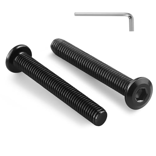 20Pcs 1/4-20 Bolt, 1/4-20 x 3 Flat Head Hex Socket Cap Screws, 304 Stainless Steel 18-8 Furniture Bolts, Black Zinc Finish, Full Thread (with Hex Spanner) - size: 1/4x3