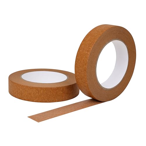 2 Pack Brown Painters Tape 1 inch Wide Brown Masking Tape Paint Tape Brown Paper Tape 1 inch x 55 Yards x 2 Rolls (110 Yards in Total) - color: Brown, size: 1 Inch (2-Pack)