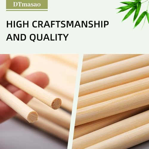 Dtmasao 1/4 x 17.5 Inch 25 PCS Dowel Rods Wood Sticks Wooden Dowel Rods - Unfinished Bamboo Sticks - for Crafts and DIYers - size: 1/4 x 17 1/2 Inch