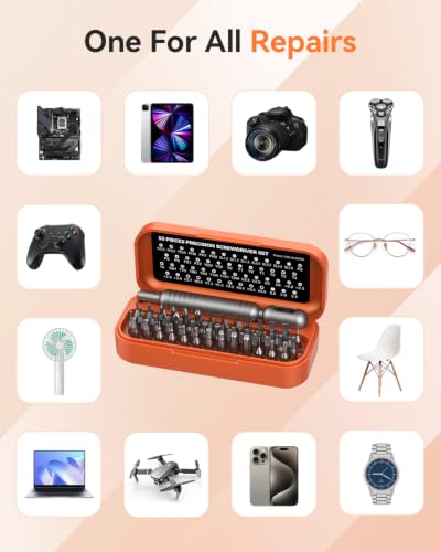 LIFEGOO 55-in-1 Precision Screwdriver Set Mini Magnetic Repair Tool Kit - color: Orange