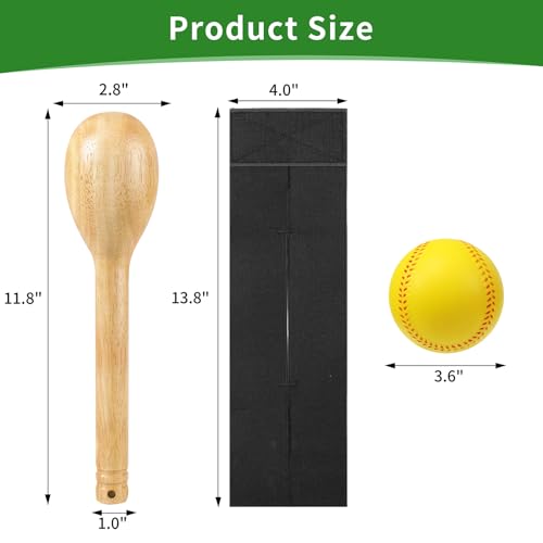 Baseball Glove Break-in kit, One Piece Structure Baseball & Softball Glove Mallet, Glove Wrap Band, Practice Ball, Baseball Mitts Shaping Hammer for Adult Youth Catchers - size: Standard 3-Piece Kit