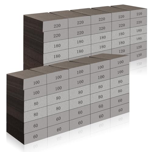 Rocaris 60 Pack Sanding Blocks, 60, 80, 100, 120, 180, 220 Grit
