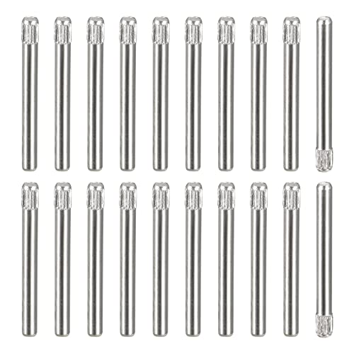 uxcell 2x20mm 304 Stainless Steel Dowel Pins, 50Pcs Knurled Head Flat Chamfered End Dowel Pin, Wood Bunk Bed Shelf Pegs Support Shelves Fasten Elements - size: 2x20mm