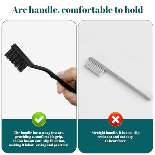 12 Pcs Mini Nylon Brush Set, Nylon Scratch Brush with Curved Handle - style: Nylon