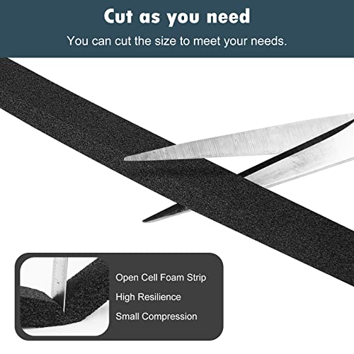 YIJUHOU Weather Stripping Door Seal Window Air Conditoner Insulation Foam Seal Tape Black Open Cell Door Seal Strip (1IN*1/2IN*13FT) - size: 1IN*1/2IN*13FT