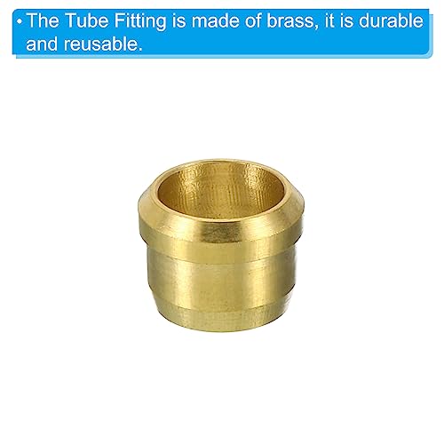 PATIKIL 8mm Tube OD Brass Compression Sleeves Ferrules 10 Pack Brass Compression Fitting Assortment Kit