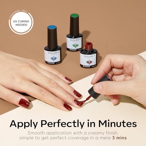 modelones Nude Gel Nail Polish Set Glitter 32PCS 28Colors Red Blue Green - color: A1-Rainbow
