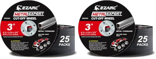 EZARC Metal Cut Off Wheels 3 x 1/16 x 3/8-Inch, 50-Pack - size: 25PCS 3” x 1/16” x 3/8” (Pack of 2)