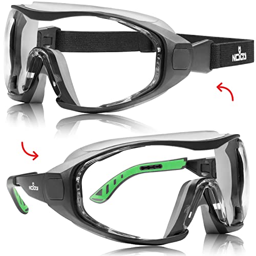NoCry Z87.1 Anti Fog Safety Goggles for Men with Adjustable Headband