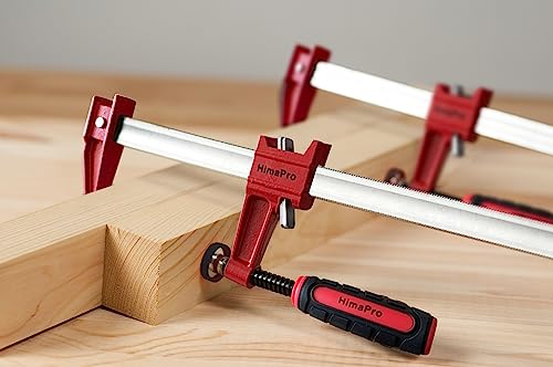 HimaPro 12 Inch Bar Clamp Set, 4 Pack 600 lbs Load Limit Medium Duty Quick Release Steel F Clamp, Ideal for Woodworking, Metalworking, and DIY Projects - color: 12 Inch Set