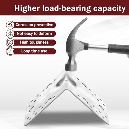 Shimeyao 4 Pcs 4x4 Steel L Brackets 1.7mm Angle Bracket 90 Degree, Silver - color: Silver