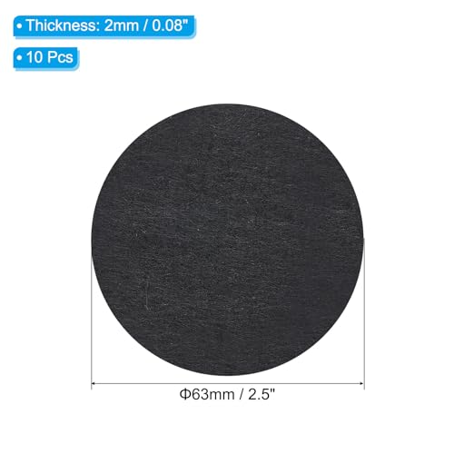 PATIKIL 2.5 Inch Diameter Lamp Base Felt, 10Pack 2mm Thickness Round Soft Adhesive Non-Slip Anti-Scratch Backed Felt for Lamp Furniture DIY Craft, Black - color: Black, size: 2.5 Inch