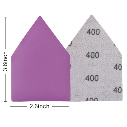 400 Grit Sandpaper, Triangle Sanding Sheets, Fits Milwaukee M12 Fuel Sander - style: 400 Grit