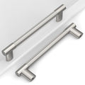 Brushed Nickel Knurled Cabinet Handles Kitchen Pulls 5 Inch 10 Pack - color: Brush Satin Nickel, size: 5" Hole Center