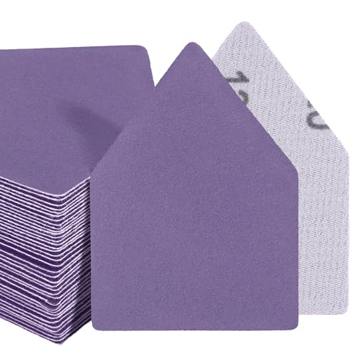 POLIWELL Triangle Sanding Sheets 50-Piece 90x65mm Ceramic Alumina - size: 120 Grit
