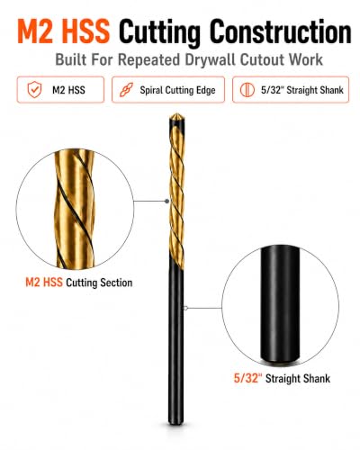 30 Pack 5/32" Drywall Router Bits Replacement- M2 HSS Cutout Tool