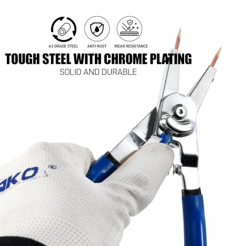 6-Inch Snap Ring Plier Internal/External with Interchangeable Tips - size: 6-Inch