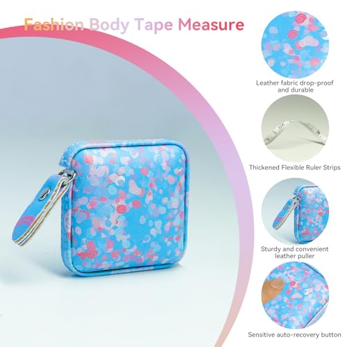 Mini Retractable Soft Tape Measure for Sewing, Fabric, Body Measurements - Emerald Green+Ice Blue - color: Emerald Green+Ice blue