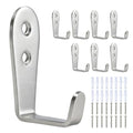 8 Pcs Stainless Steel Hooks for Hanging, Heavy Duty Hook, Wall Hooks Key Holder Wall Mount Hanger Coat Hook Garage Storage Screw Utility Hooks (Silver) - color: Silver