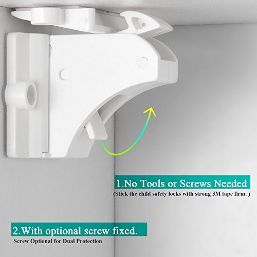 Vmaisi 20 Pack Magnetic Cabinet Locks Baby Proofing and 2 Keys - size: Standard