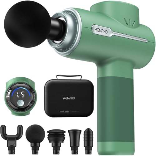 RENPHO Active Massage Gun, Deep Tissue Percussion Back Massager - color: Gentle-green