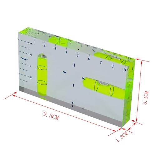 Transparent acrylic T-shaped integrated level with printed scale, high-precision bubble level, 95x51x13mm (non-magnetic) - color: Non-magnetic