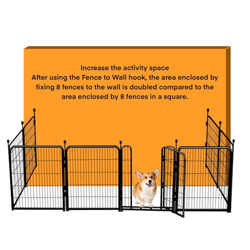 Getlay 4 Pack Fence-to-Wall Hook for Dog Playpen, Fence Accessories，Black