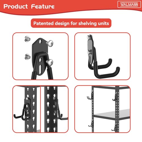 WALMANN Garage Storage Hooks, Wall Mount Utility Hooks for Tools, Black - style: Black Hook