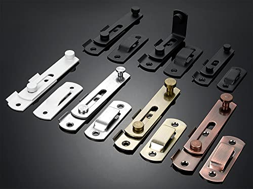 2 Packs White Stainless Steel Barn Door Latch Bi-fold Door Lock_S - color: Small White