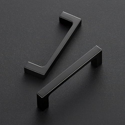 Ravinte Matte Black Square & Solid Cabinet Handles,3-1/2 Inch,30 Pack | Zinc Alloy, Flat Black Finish, Screws Included,Drawer Pulls, Cabinet Hardware for Kitchen & Drawer - size: 3-1/2 Inch Hole Center