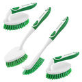 Scrub Brush Set of 4 Pack, Heavy Duty Shower Cleaning Brush Set, Green