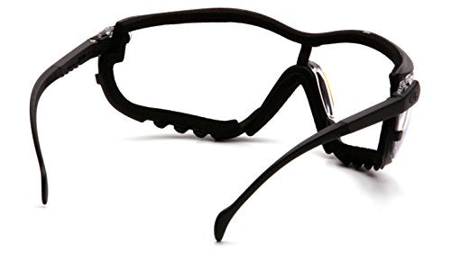 Pyramex V2G Safety Glasses, Black Frame/Amber Anti-Fog Lens - color: Black Frame/Clear Anti-fog Lens