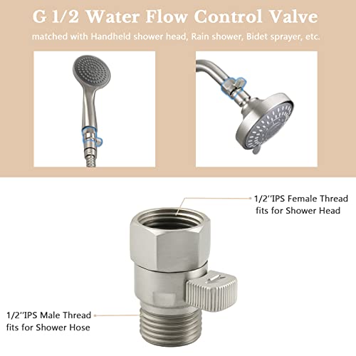 APLusee Shower Head Flow Restrictor for Bathroom Shower, Brushed Nickel - color: Brushed Nickel