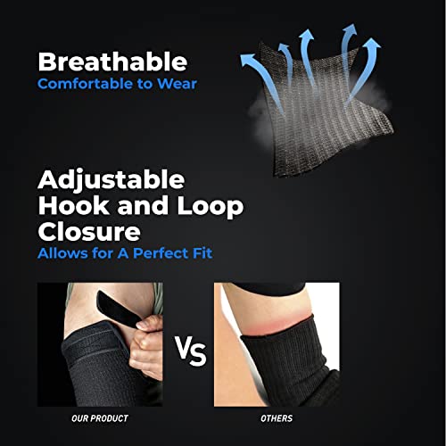 OriStout Cut Resistant Work Sleeves with Tumb Hole, Black, 2 Pairs | Protective Arm Sleeves for Yard Work, Kitchen, Arm Guards for Biting, Pet Grooming, Gardening Gifts for Women, One Size - color: Black (2 Pairs) - Long, size: One Size