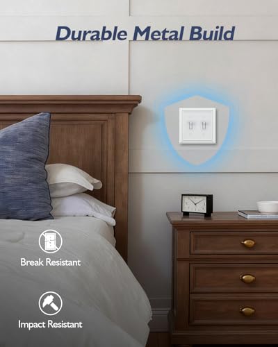 Switch Plates Outlet Covers, 2-Pack Metal Wall Plates, Off White - color: Off White, size: 2 Toggle 2PK