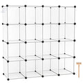 C&AHOME 16 Cube Storage Organizer Cube Shelves Units Storage Cubes, White - color: Transparent White