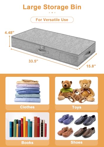 punemi 4.5 in Tall Low Profile Under Bed Storage Containers, 2 Pack, Grey - color: Grey, size: 2 Pack-4.5 inch Tall-Structured