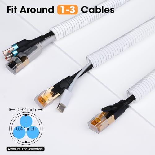 50 FT Wire Loom 1/2 Inch, Split Wire Loom Tubing Wire Conduit with Installation Tool, Flexible Wire Protector Tubing – White - color: 1/2" x 50ft-White