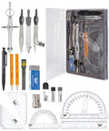 Mr. Pen- Geometry Set, 15 Piece Set with 6 Inch Swing Arm Protractor - color: Classic Slate