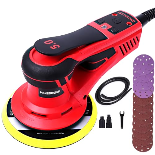 Electric Random Orbital Sander, PioneerWorks Brushless Motor Palm Sander