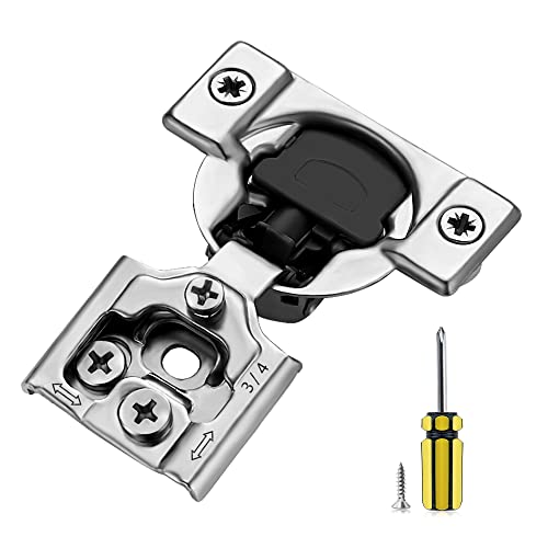Ravinte 3/4 Inch Overlay Soft Close Hinge Kitchen Cabinet Hinges 60 Pack | 30 Pairs， Stainless Steel, Satin Nickel, Cabinet Hardware, Face Frame Fit, Adjustable For Kitchen, Cupboard, Furniture Doors - size: 3/4 inch Overlay