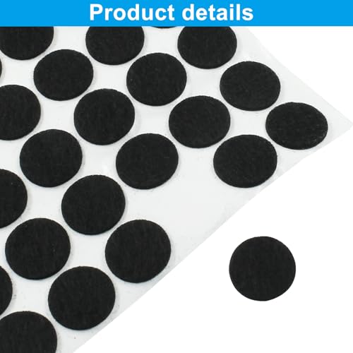 Bivethoi Self-Stick Round Felt Furniture Pads, 0.7"/18mm, Black, 180pcs - size: 0.7" Round 180 pcs