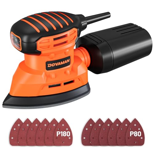 DOVAMAN 130W Detail Sander, 12000RPM Palm Sander Tool - color: B-orange